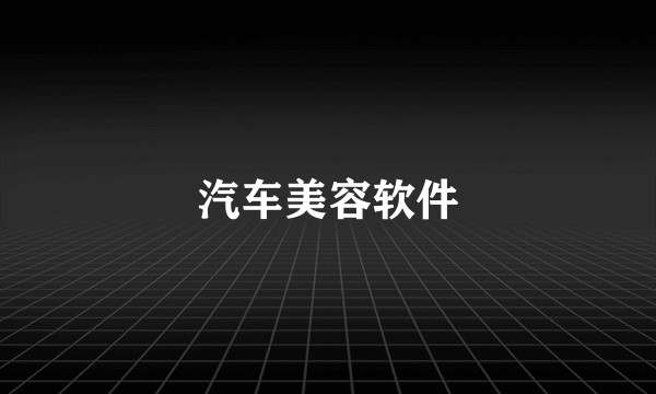 汽车美容软件