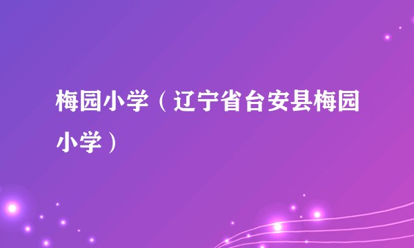 梅园小学（辽宁省台安县梅园小学）