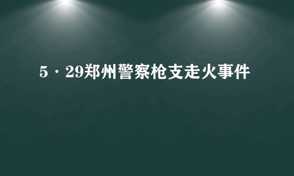 5·29郑州警察枪支走火事件