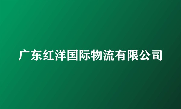广东红洋国际物流有限公司