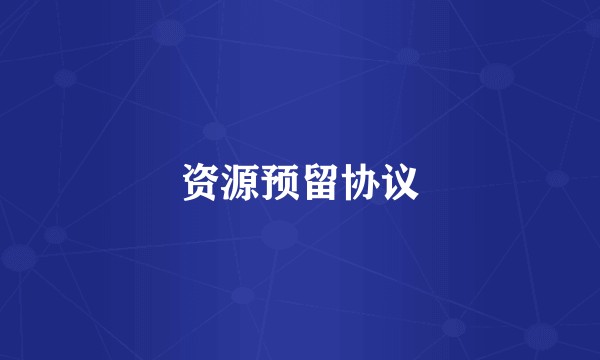 资源预留协议
