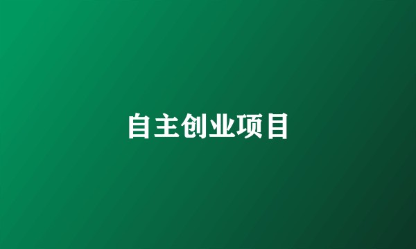 自主创业项目