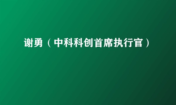 谢勇（中科科创首席执行官）