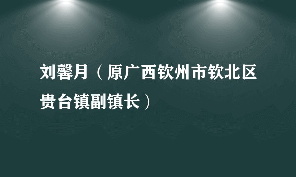 刘馨月（原广西钦州市钦北区贵台镇副镇长）