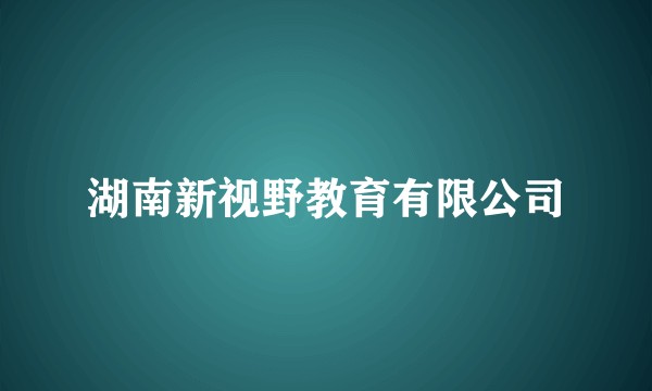 湖南新视野教育有限公司