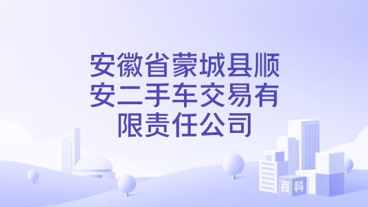 安徽省蒙城县顺安二手车交易有限责任公司