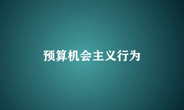 预算机会主义行为