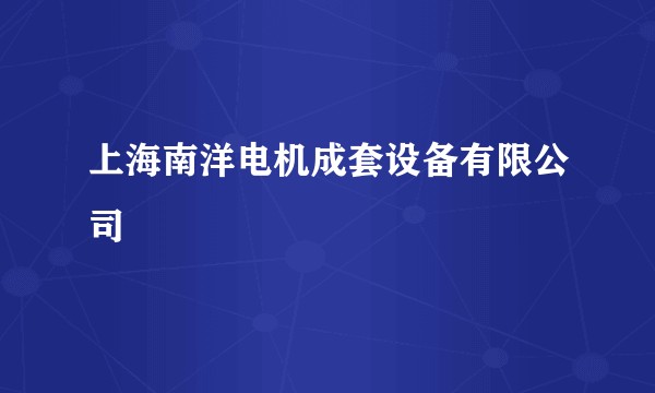 上海南洋电机成套设备有限公司