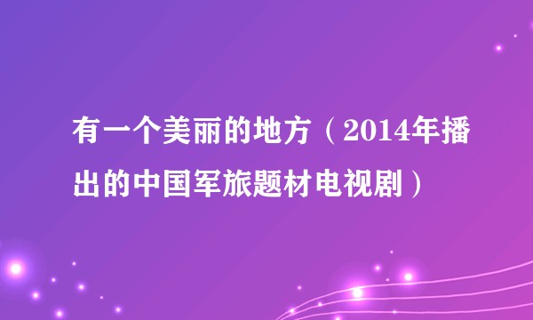 有一个美丽的地方（2014年播出的中国军旅题材电视剧）