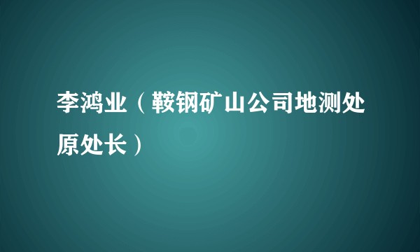 李鸿业（鞍钢矿山公司地测处原处长）
