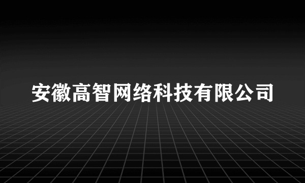 安徽高智网络科技有限公司