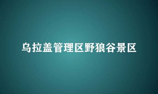 乌拉盖管理区野狼谷景区