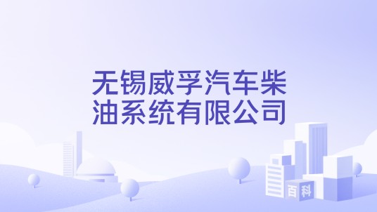 无锡威孚汽车柴油系统有限公司