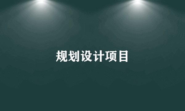 规划设计项目