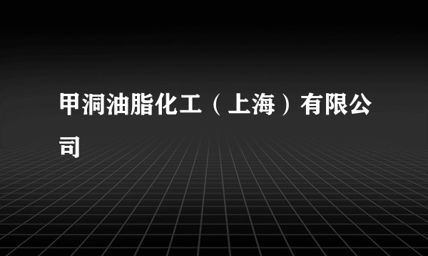 甲洞油脂化工（上海）有限公司