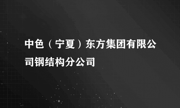 中色（宁夏）东方集团有限公司钢结构分公司