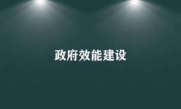 政府效能建设