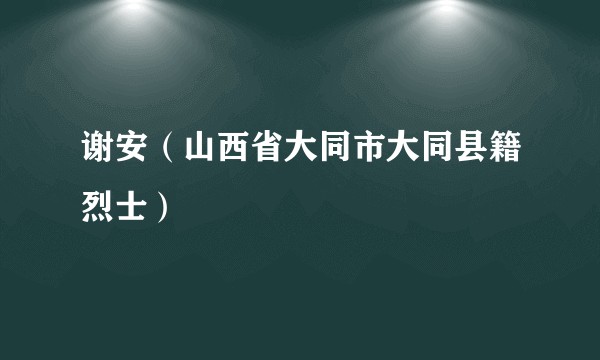 谢安（山西省大同市大同县籍烈士）
