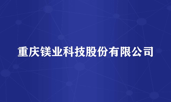 重庆镁业科技股份有限公司
