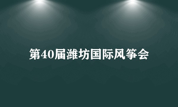 第40届潍坊国际风筝会