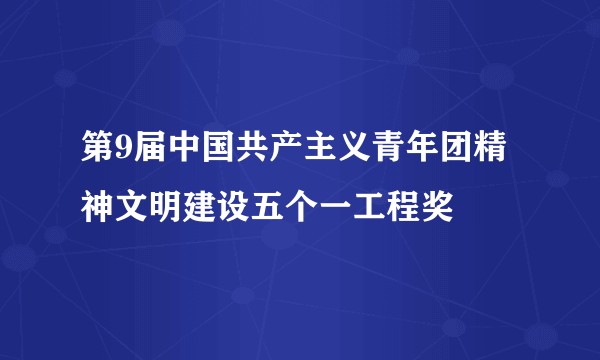 第9届中国共产主义青年团精神文明建设五个一工程奖