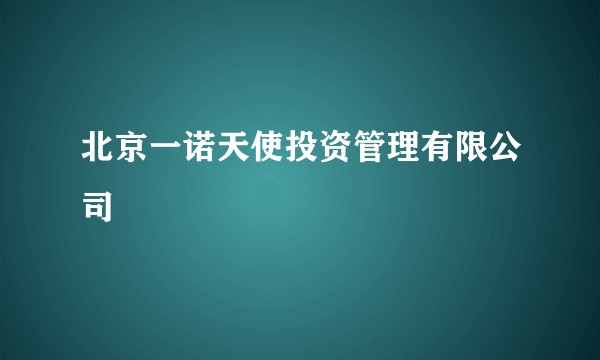 北京一诺天使投资管理有限公司