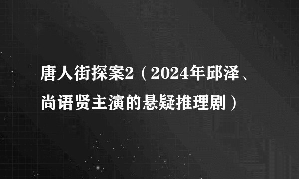 唐人街探案2（2024年邱泽、尚语贤主演的悬疑推理剧）