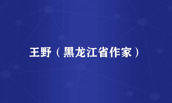 王野（黑龙江省作家）