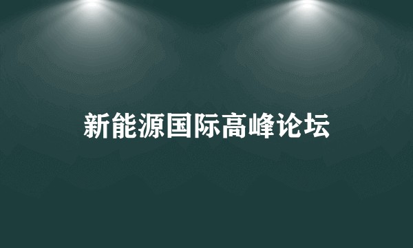 新能源国际高峰论坛