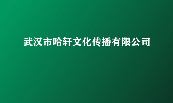 武汉市哈轩文化传播有限公司