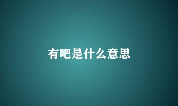 有吧是什么意思
