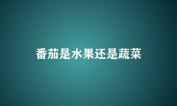 番茄是水果还是蔬菜
