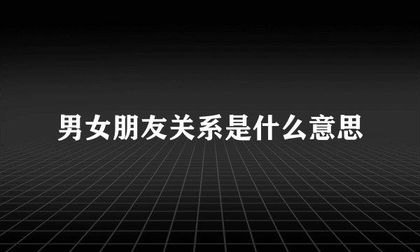男女朋友关系是什么意思