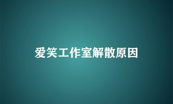 爱笑工作室解散原因