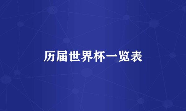 历届世界杯一览表