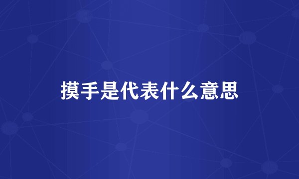摸手是代表什么意思
