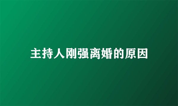 主持人刚强离婚的原因