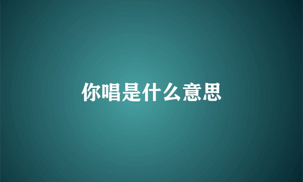 你唱是什么意思