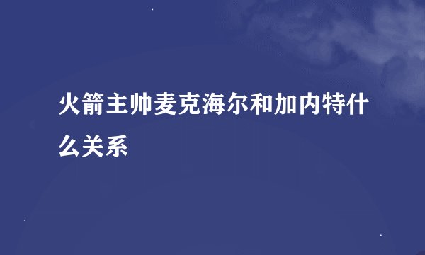 火箭主帅麦克海尔和加内特什么关系