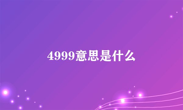 4999意思是什么
