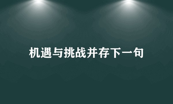 机遇与挑战并存下一句