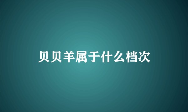 贝贝羊属于什么档次