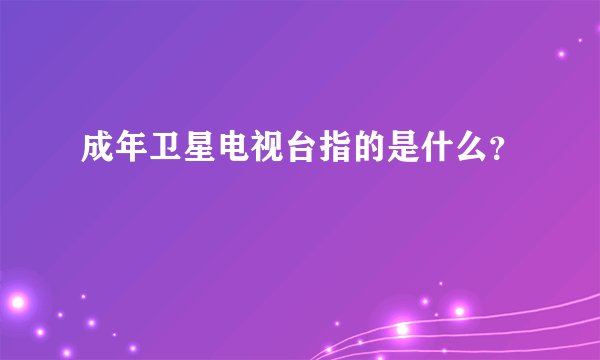 成年卫星电视台指的是什么?
