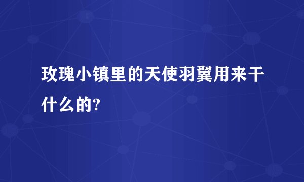 玫瑰小镇里的天使羽翼用来干什么的?