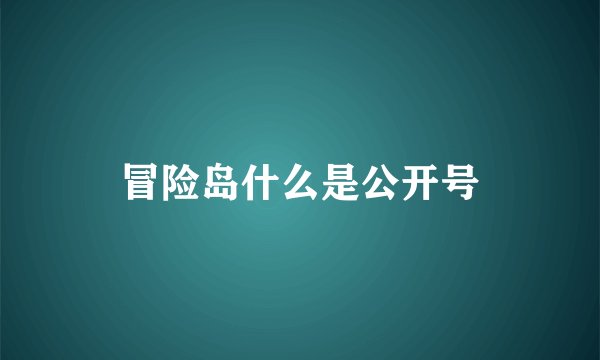 冒险岛什么是公开号
