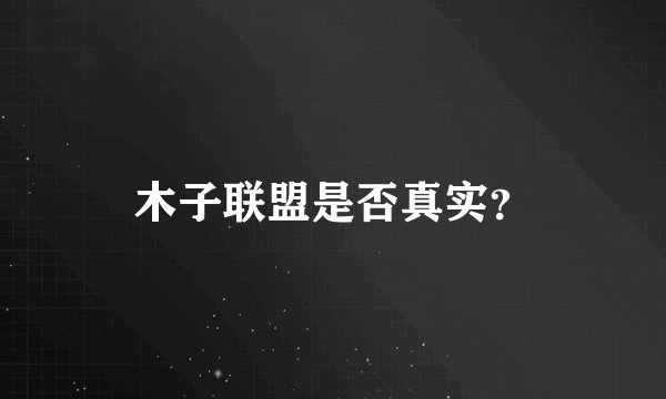 木子联盟是否真实？