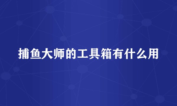 捕鱼大师的工具箱有什么用
