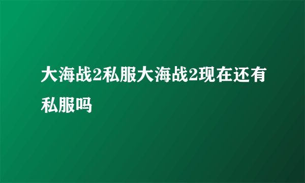 大海战2私服大海战2现在还有私服吗