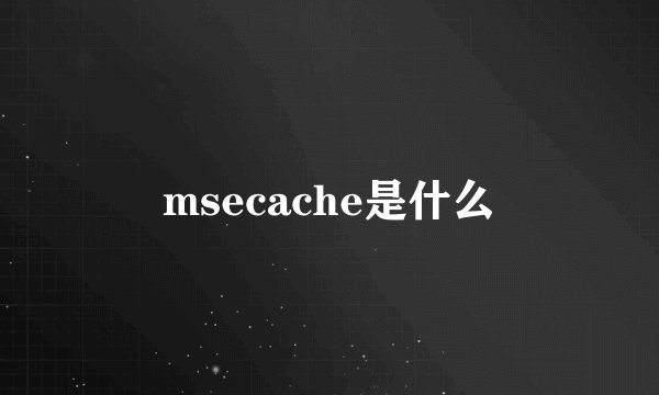 msecache是什么