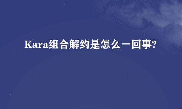 Kara组合解约是怎么一回事?